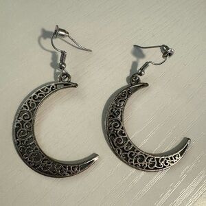 Boho Moon Earrings Silver Celestial Festival Jewelry